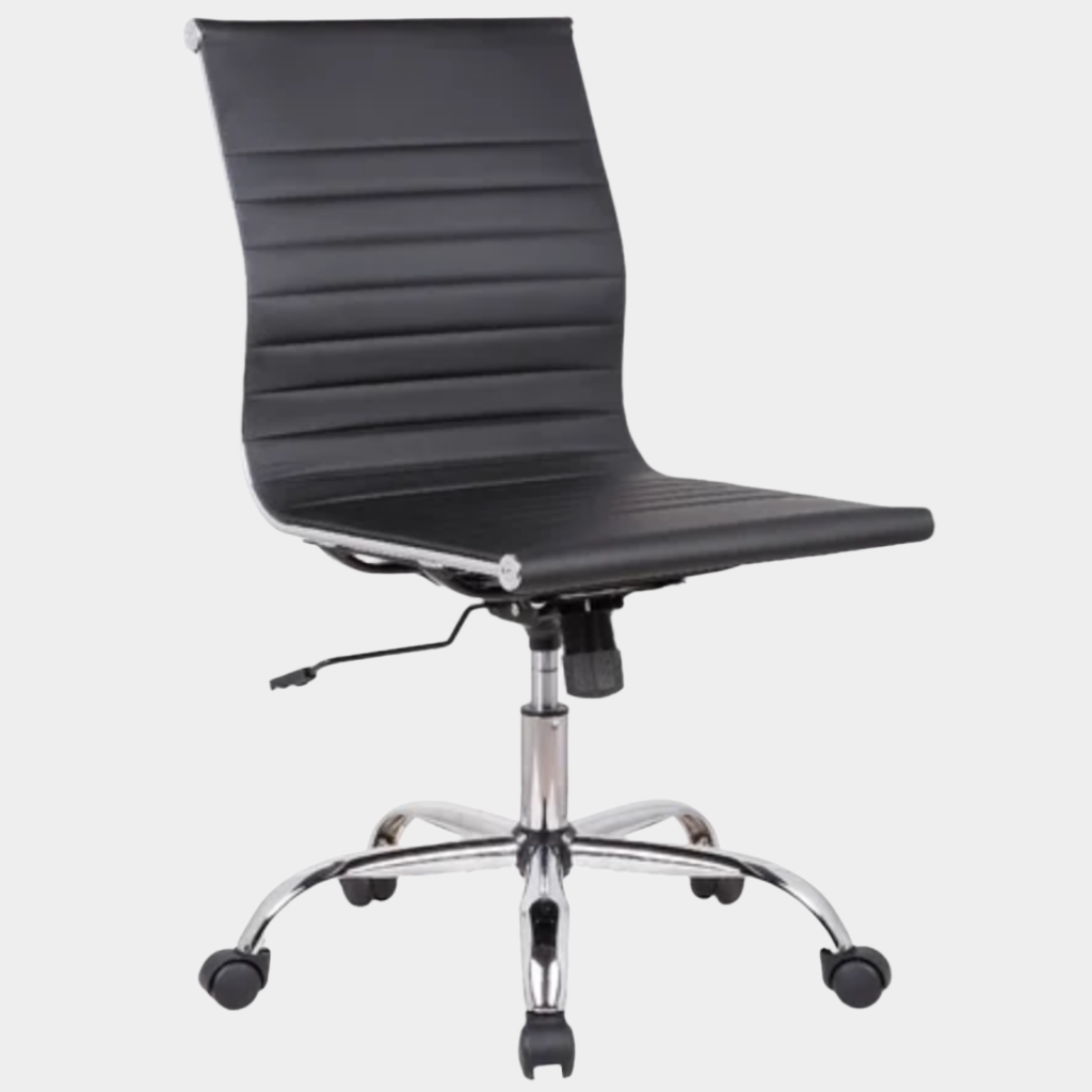 Toni Armless Office Chair with Chrome Frame - Low Back