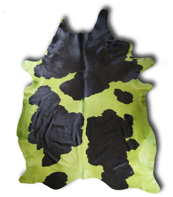 Black and Green Dyed Cowhide